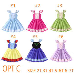 ready to ship princess cotton long dresses for little girls